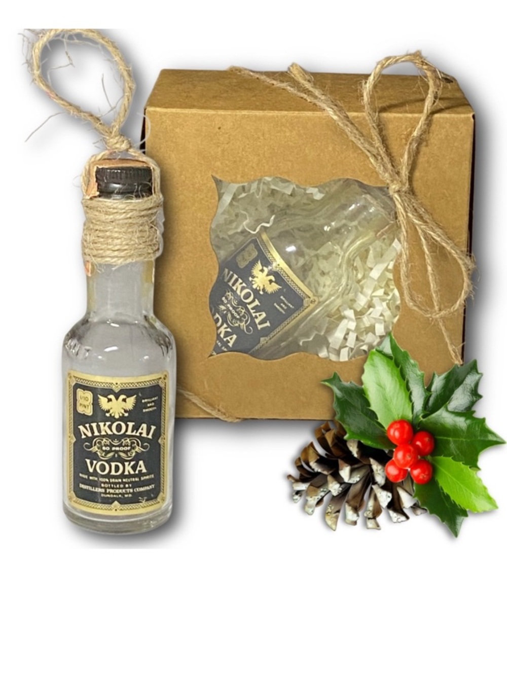 Nikolai Vodka Artisan Vintage Glass Miniature Bottle Unique Ornament